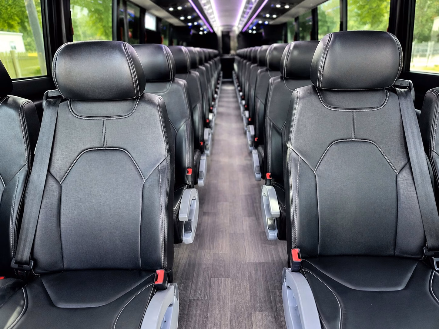 56 passenger charter bus inside